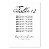 シンプルエレガ結婚ンスの座席表 テーブルナンバー (裏面)