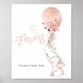 シンプルエレファント&バルーンベビーシャワーの好意 ポスター (正面)