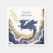 シンプルエンチャントドラゴン誕生日 スタンダードカクテルナプキン (正面)