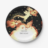 シンプルエンチャントドラゴン誕生日 ペーパープレート (正面)