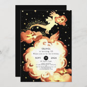 シンプルエンチャントドラゴン誕生日 招待状 (正面/裏面)