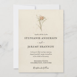 シンプルエーデルワイスフローラ結婚式招待状 招待状