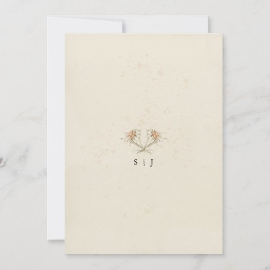 シンプルエーデルワイスフローラ結婚式招待状 招待状 (裏面)