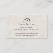 シンプルオフエレガントホワイトウォーター色モノグラム 名刺 (裏面)