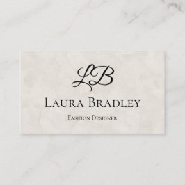 シンプルオフエレガントホワイトウォーター色モノグラム 名刺