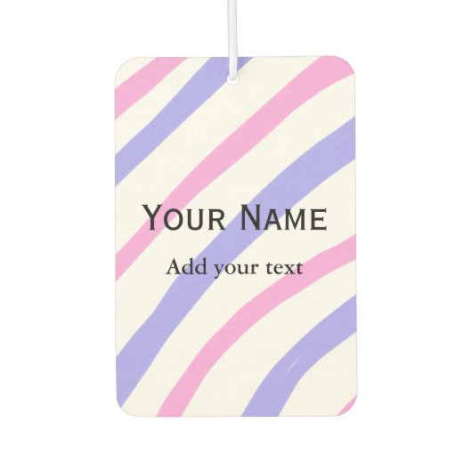 シンプルオミニマルレストライプンジの水色の名前 カーエアーフレッシュナー (正面)