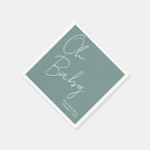 シンプルオモダンベビーセージ緑ベビーシャワー スタンダードカクテルナプキン (角)