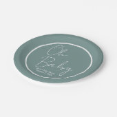 シンプルオモダンベビーセージ緑ベビーシャワー ペーパープレート (アングル)