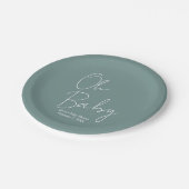 シンプルオモダンベビーセージ緑ベビーシャワー ペーパープレート (アングル)