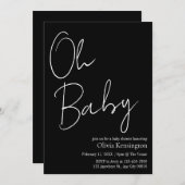 シンプルオモダンベビー白黒ベビーシャワー 招待状 (正面/裏面)