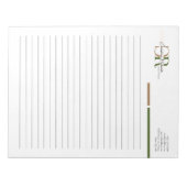 シンプルオリーブグモダンリーン金ゴールドモノグラムライン ノートパッド (正面)