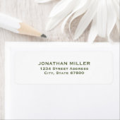 シンプルオリーブグリーンとホワイト差出人住所ラベル ラベル (インサイチュ)