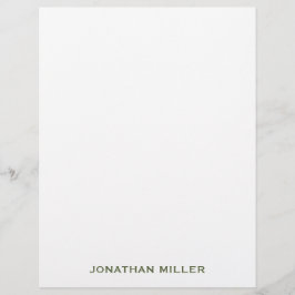 シンプルオリーブグリーン文字名文房具 レターヘッド