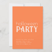 シンプルオレンジとホワイトハローウィンパーティ招待状 招待状 (正面)