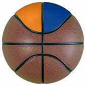 シンプルオレンジと青の名前番号引用文 バスケットボール (右)