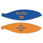 シンプルオレンジと青の名前番号引用文 バスケットボール (パネル)