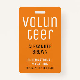 シンプルオレンジイベントボランティアQRコード名ID バッジ