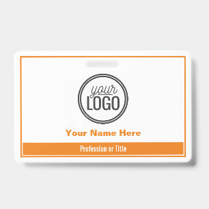 シンプルオレンジカラーブロックプロフェッショナルネームタグ バッジ