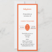 シンプルオレンジパーソナライズされた色の赤ちゃんシャワー 招待状 (正面)