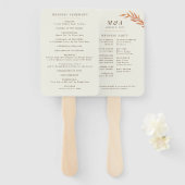 シンプルオレンジブランチ秋の結婚式 ハンドファン (正面&裏面)