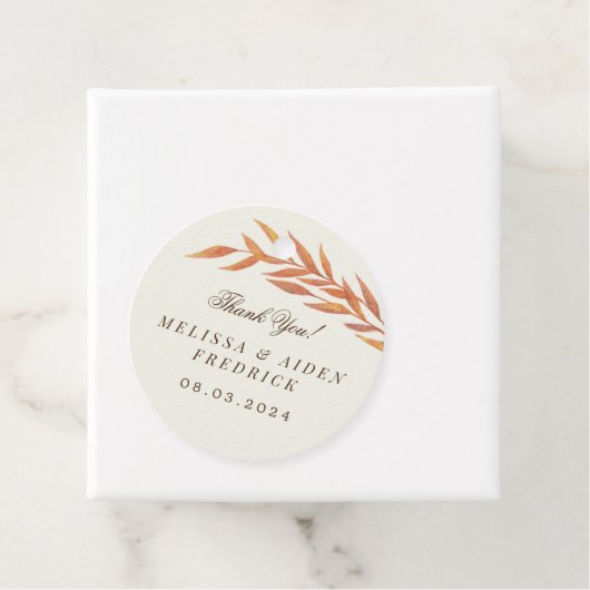 シンプルオレンジブランチ秋結婚の フェイバータグ (インサイチュ)