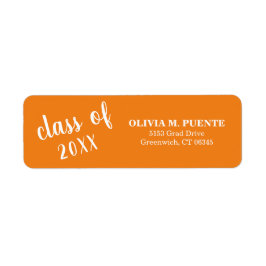 シンプルオレンジモダン卒業 ラベル