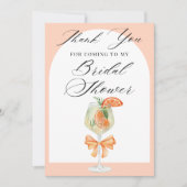 シンプルオレンジラブアットファーストスピリッツブライダルシャワー サンキューカード (正面)