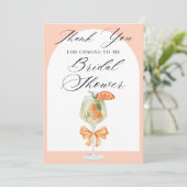 シンプルオレンジラブアットファーストスピリッツブライダルシャワー サンキューカード (スタンド正面)