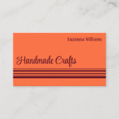 シンプルオレンジレッドデコストライプーの写真クラシック付き 名刺 (正面)