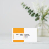シンプルオレンジ白 名刺 (スタンド正面)