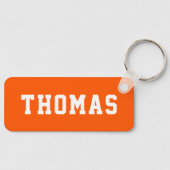 シンプルオレンジ色の学校バックパック名タグ キーホルダー (正面)