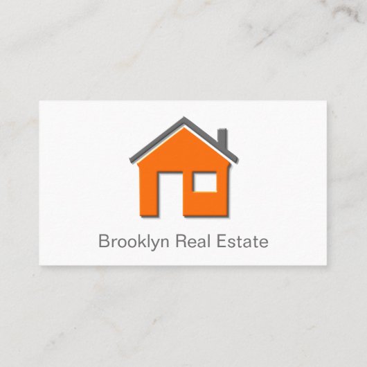 シンプルオレンジ&グレーホームアイコ実在ンエステートC 名刺 (裏面)