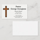 シンプルオレンジ&ブラッククリスチャンクロス 名刺 (正面/裏面)