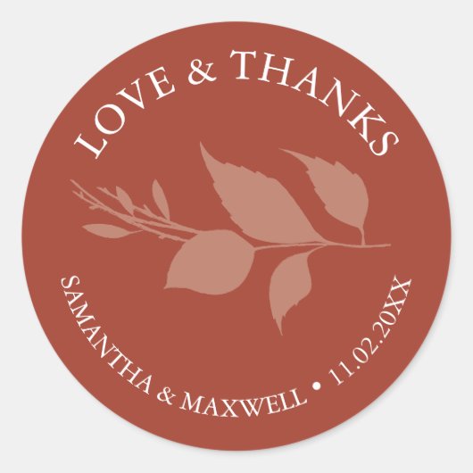 シンプルオレン離れジ結婚式用シール ラウンドシール (正面)