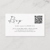 シンプルオンラモダンイQRコードRSVP エンクロージャーカード (正面)