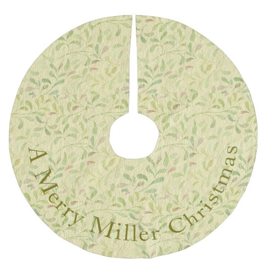 シンプルオーガニックグリーンパターン ブラッシュドポリエステルツリースカート (正面)