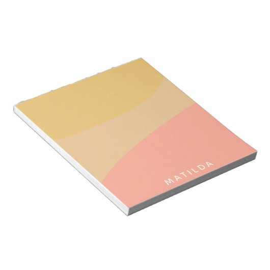シンプルオーガニックシェイプズシャーベットパステルパーソナライズされた ノートパッド (アングル)