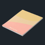 シンプルオーガニックシェイプズシャーベットパステルパーソナライズされた ノートパッド<br><div class="desc">柔らシンプルかな黄色とサーモンオーガニックピンクのパステルの形のデザインをブロックした甘い色パーソナライズされた，名前や単語を選択。</div>