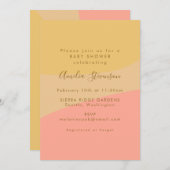 シンプルオーガニックシェイプズシャーベットパステルベビーシャワー 招待状 (正面/裏面)