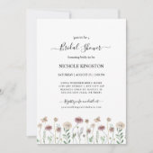 シンプルオータムワイルドフラワー縁どブライダルシャワー  招待状 (正面)