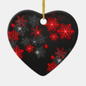 シンプルオーナメント赤黒雪片 セラミックオーナメント (正面)