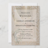 シンプルオーバーレイニュートラルボタニカルエレガントな結婚式 招待状 (正面)