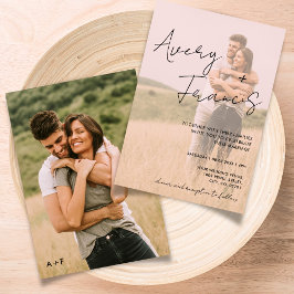 シンプルオーバーレイモダンフォト結婚式招待状 招待状