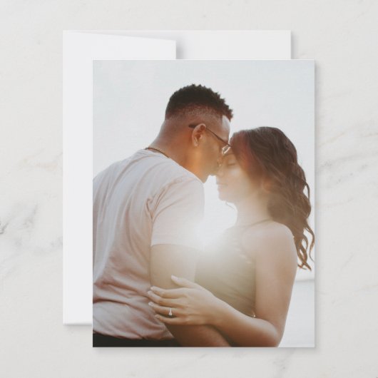 シンプルオーバーレイ写真ウェディング招待状 出欠カード (裏面)