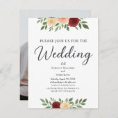 シンプルオーバーレイ写真ウェディング招待状 出欠カード (正面/裏面)