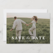 シンプルオーバーレイ写真ウェディング セーブザデート (正面)