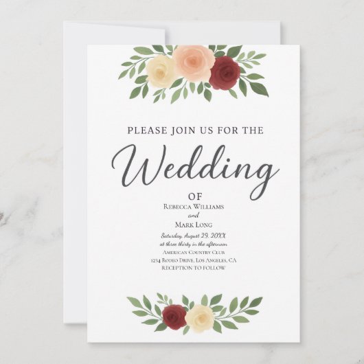 シンプルオーバーレイ結婚式招待状 シーズンカード (正面)