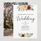 シンプルオーバーレイ結婚式招待状 シーズンカード (正面/裏面)