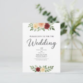 シンプルオーバーレイ結婚式招待状 シーズンポストカード (スタンド正面)