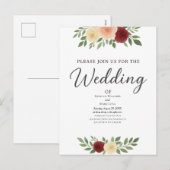シンプルオーバーレイ結婚式招待状 シーズンポストカード (正面/裏面)